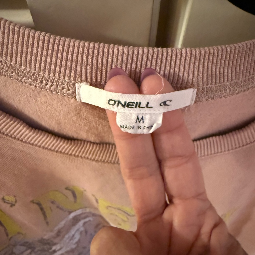 O'Neill Pink Graphic loose Fit Sweatshirt, Size Medium - Picture 3 of 4